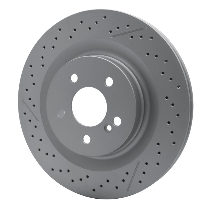 Mercedes-Benz CLK63 AMG Brake Rotor (1) - Rear - R1 Concepts - GEOSPEC Coated Rotor - Drilled & Slotted - `05-`11